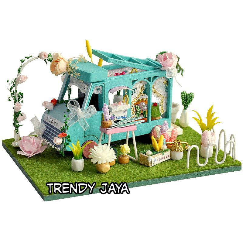 DIY Miniatur FLORIST BUS SHOP Puzzle Craf (TC8-6 LED)