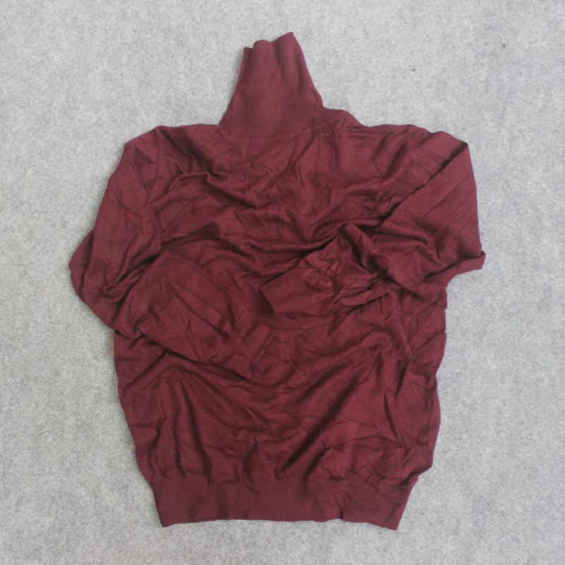 Sweater Rajut Turtleneck Zio Songzio Full Burgundy Laris Murah