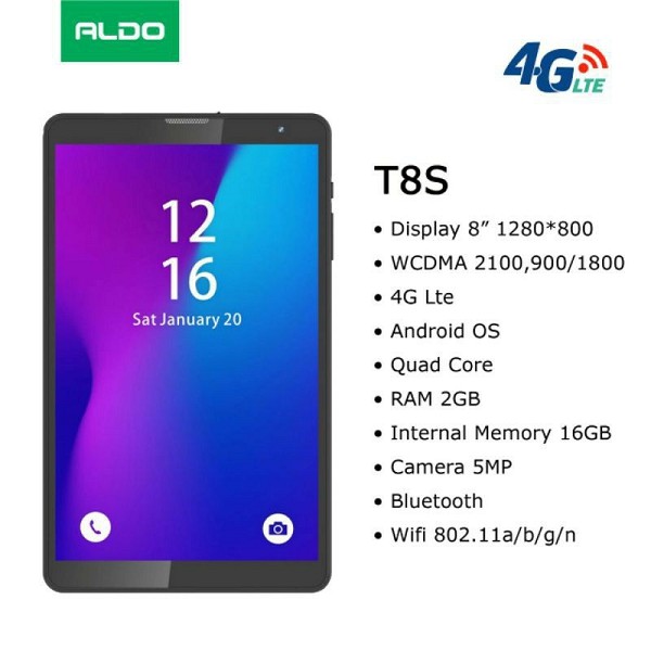 TAB ALDO T8S RAM 2GB ROM 16GB