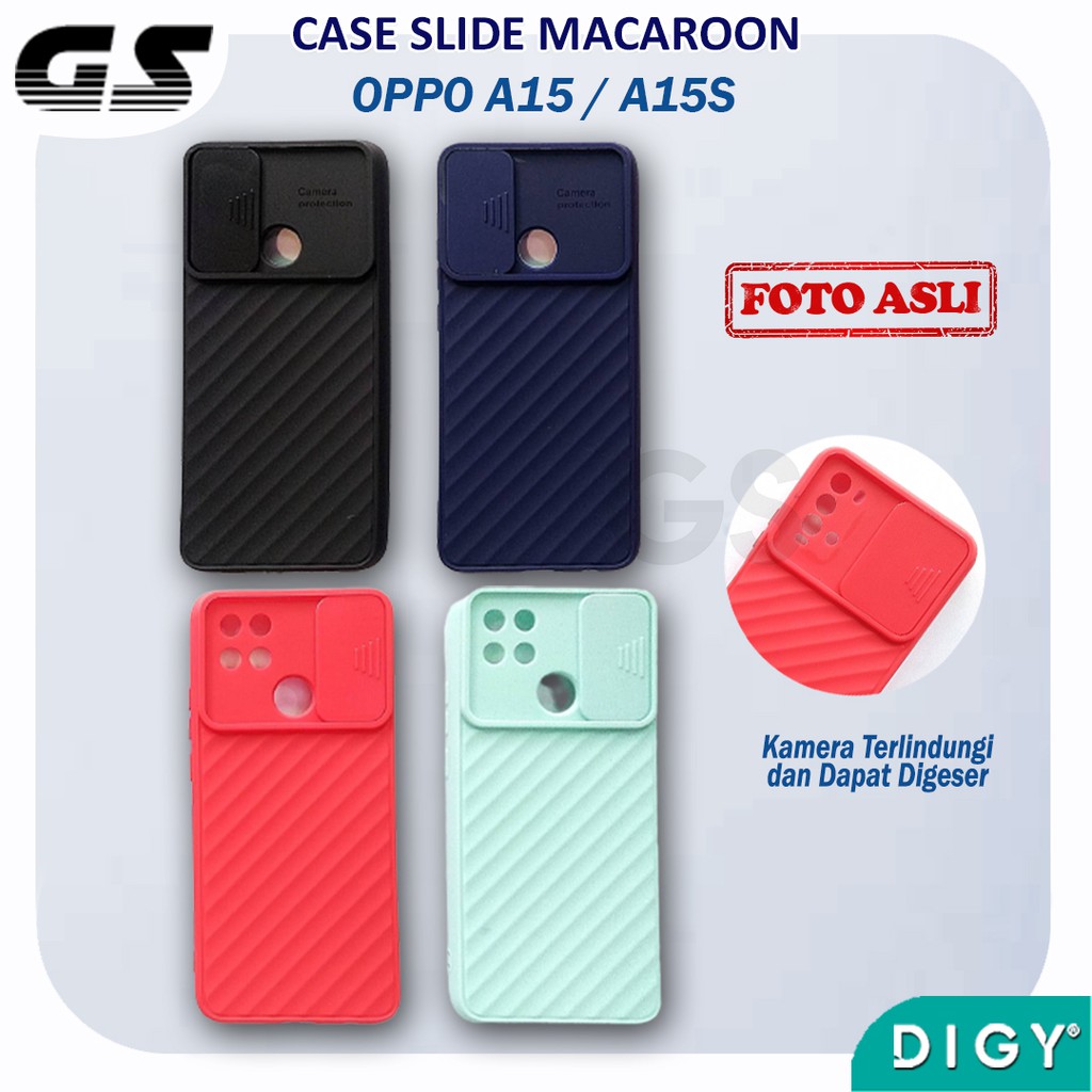 Case Import Korea Termurah Softcase OPPO A15  A15S 5 C20 Protector Slide Camera Macaroon