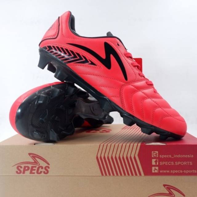 New Sepatu Bola Specs Azteca FG Emperor Red Black 101154 Original BNIB