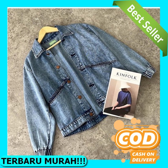 Jaket Jeans Feriza/ Jaket Jeans Crop Oversize/ Crop/ Oversize Jeje Oversize Denim Jacket
