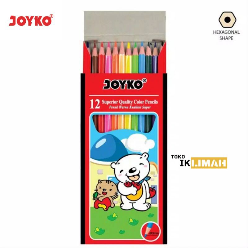 

Pensil Warna JOYKO 12 Warna Panjang CP-12PB / Color Pencil
