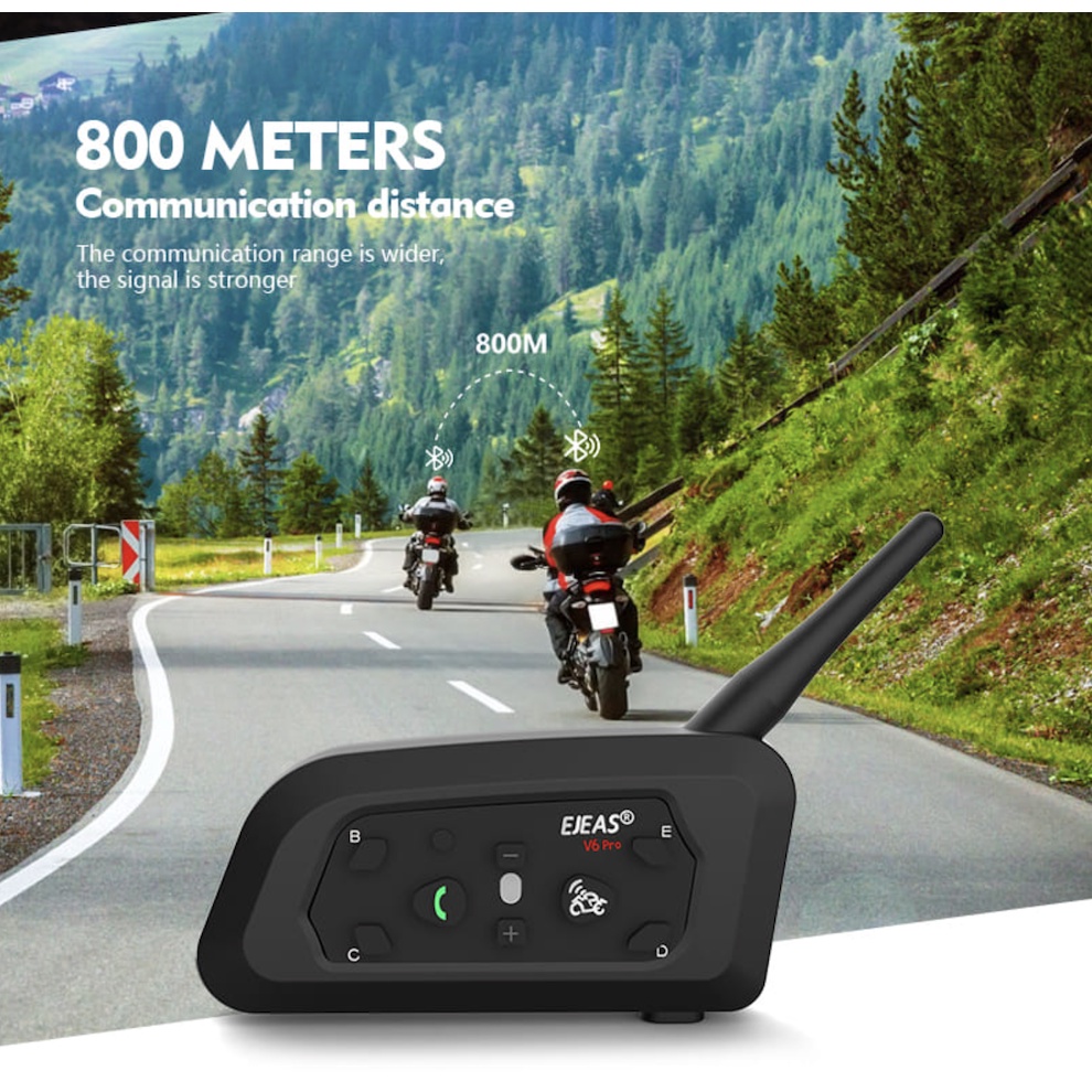 EJEAS V6 Pro Bluetooth Intercom Headset Vnetphone Helm 6 Rider Helmet