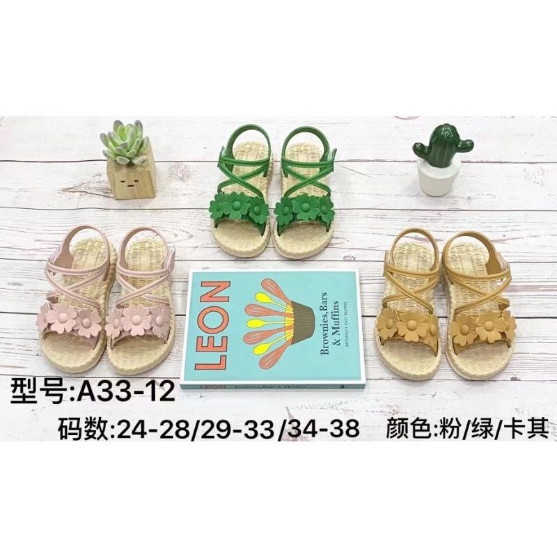 Medan Termurah KD038 Size 24-33 Sendal anak flower Sandal tali import