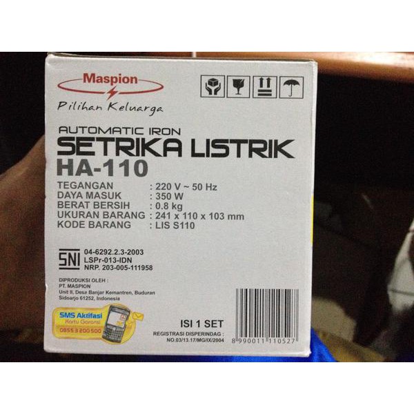 Setrika Listrik Maspion Ha 110 Ha 110 Ha110 Shopee Indonesia