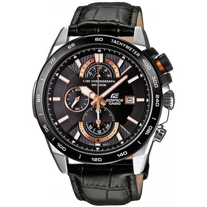 Jam Tangan Pria Casio Edifice EFR-520L-1AV Black List Gold Original BM