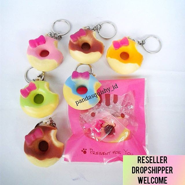 PROMO Squishy Mini Donat Bite Gigit - Pita Pink Donut Doughnut