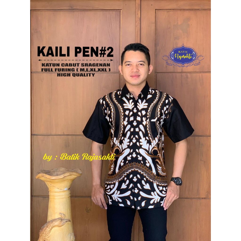 KAILI PEN 2 Kemeja Batik Pria Lengan Pendek Katun Halus FULL FURING Rajasakti