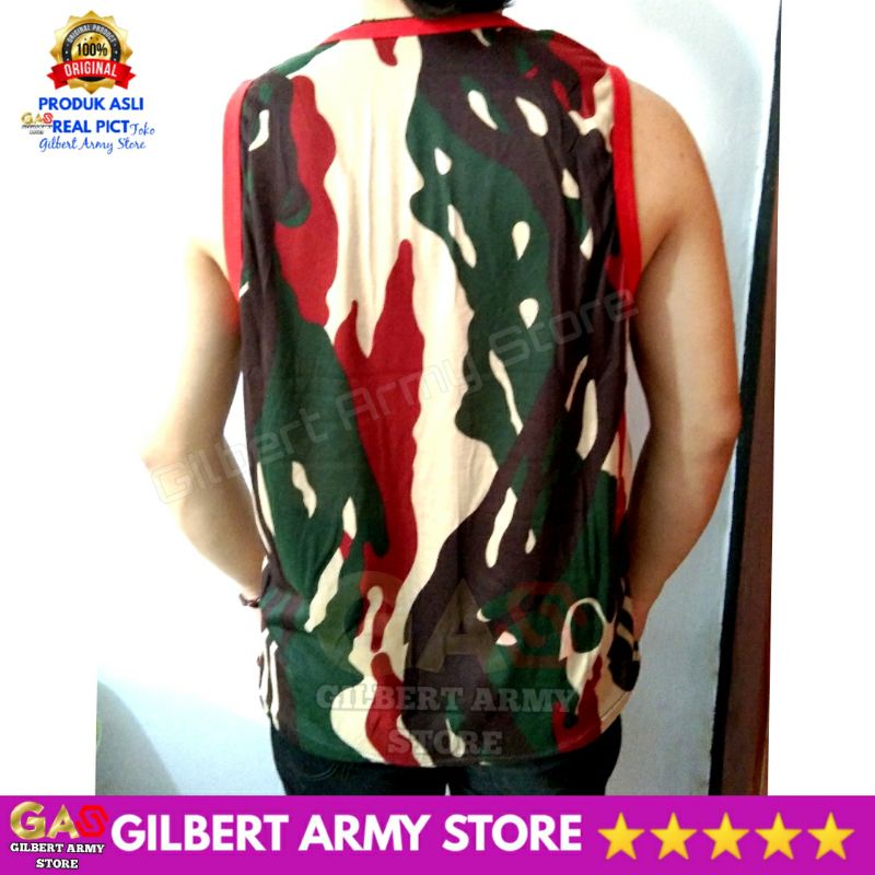 GILBERT ARMY STORE Singlet Loreng Kopasus Malvinas  Gambar  Tshirt Pria Oblong Tanpa Lengan Terbaru