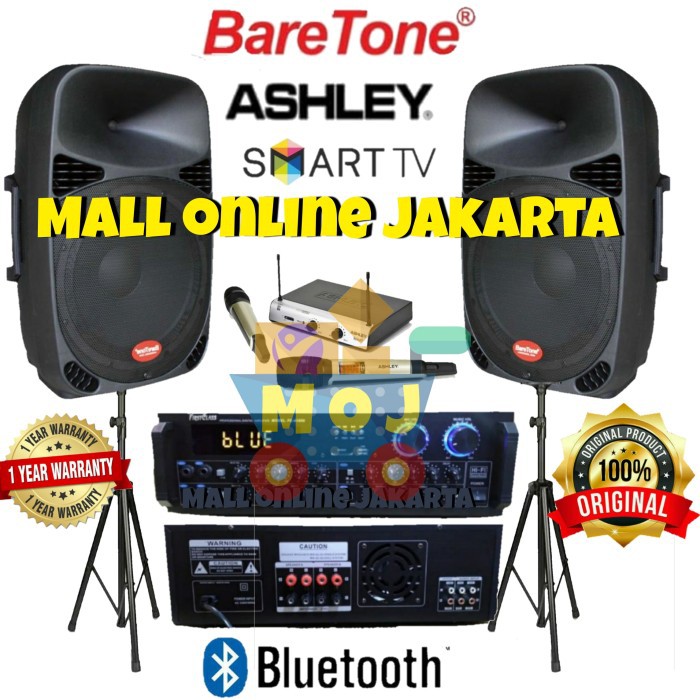 Paket Sound system baretone 15 inch outdoor indoor bluetooth ashley