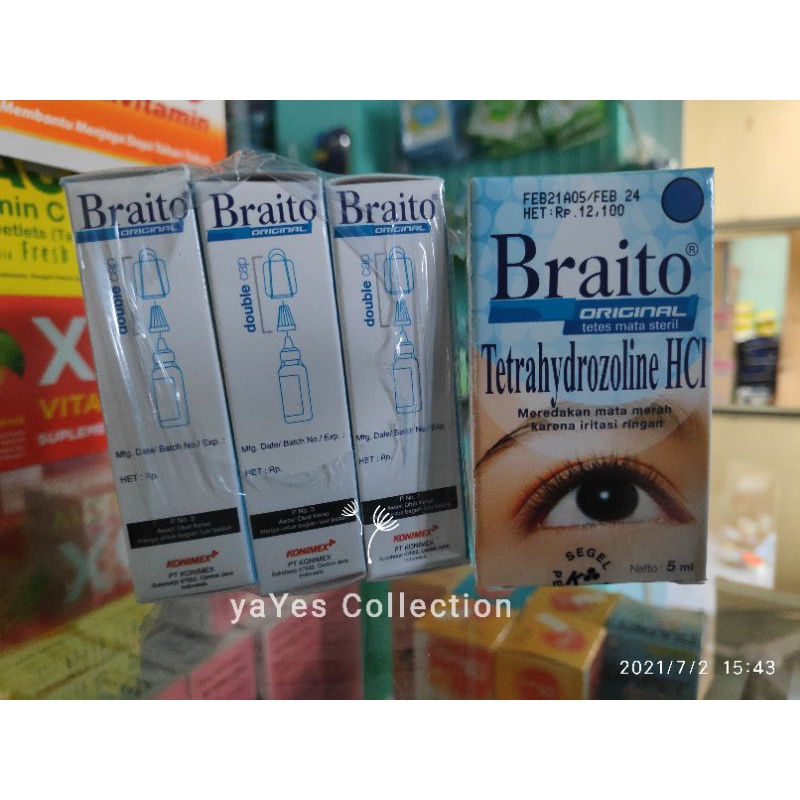 Braito obat Tetes Mata Steril 5ml Exp 2024 Original ori meredakan merah iritasi ringan