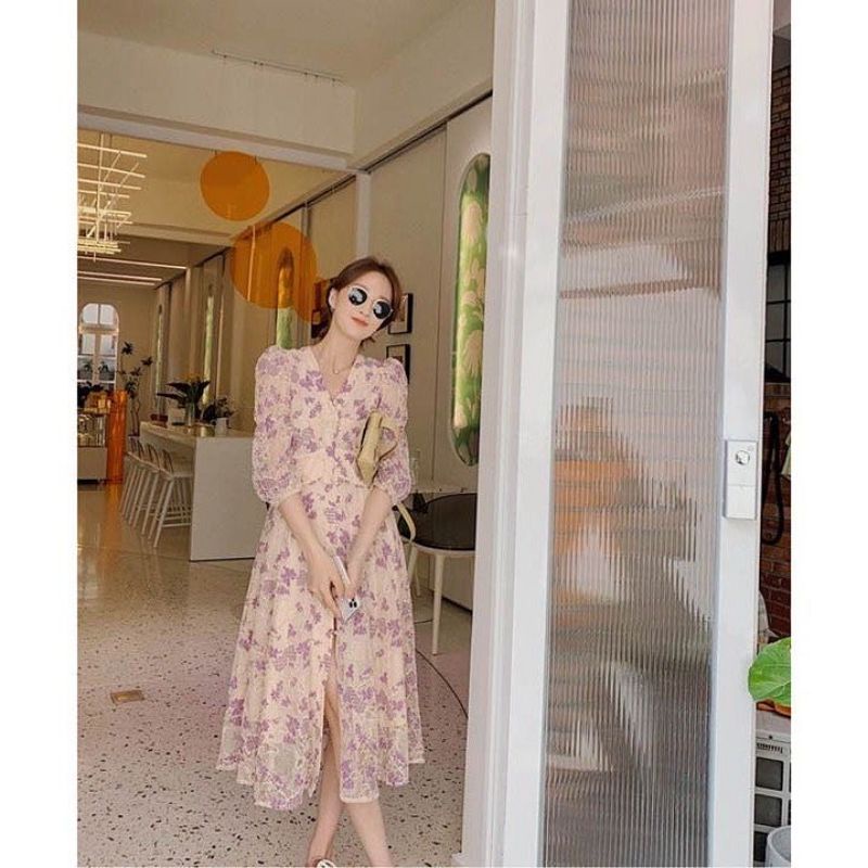 Dress ungu model korea