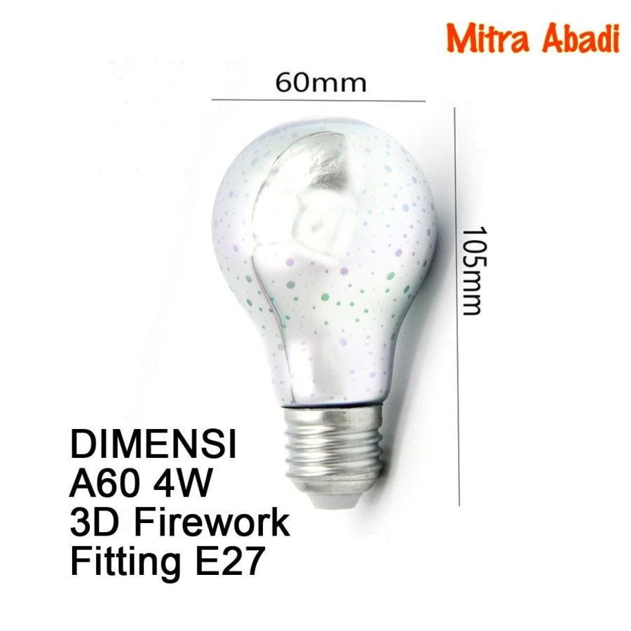 Lampu Bulb LED Edison 3D Firework Vintage A60 4 Watt/4W Fitting E27