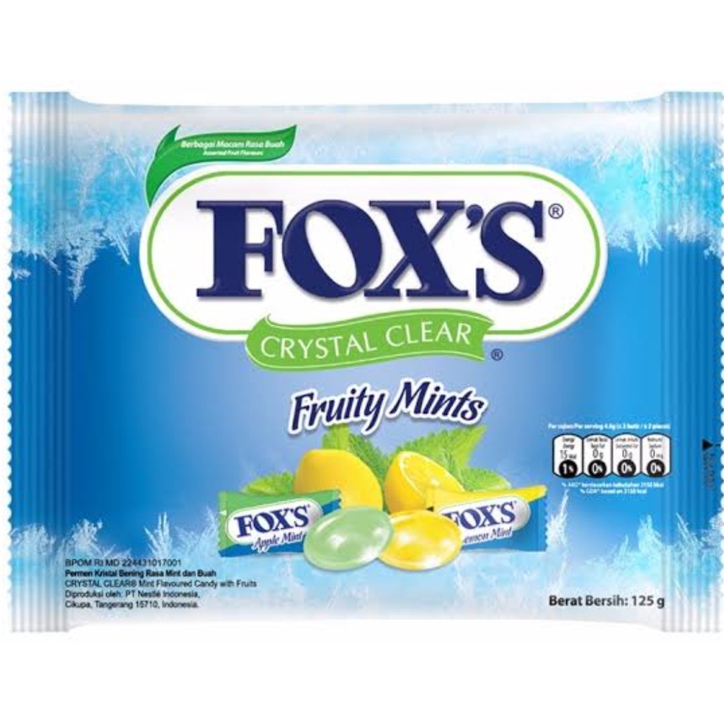 

PERMEN FOXS FRUITY MINTS (KEMASAN WARNA BIRU) HARGA BIJIAN MINIMAL 50PCS