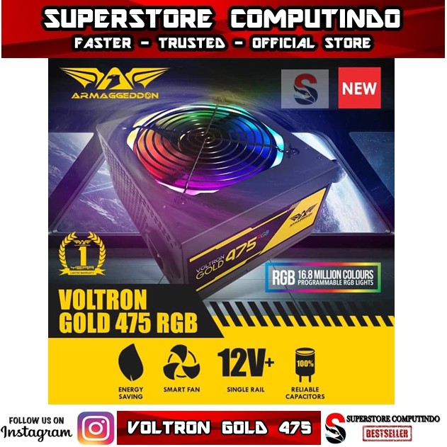 Armaggeddon Voltron Gold 475 RGB - Fan With Multicolor LED Light