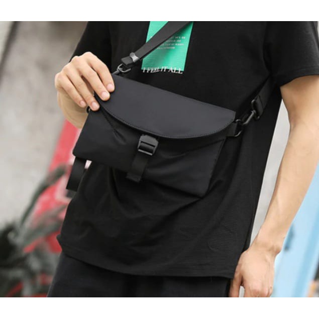 Tas Selempang Pria Bahu Korea / Tas Slempang bag polos selendang bahan Kanvas | Tas pria Selempang polos| tas wanita Selempang polos