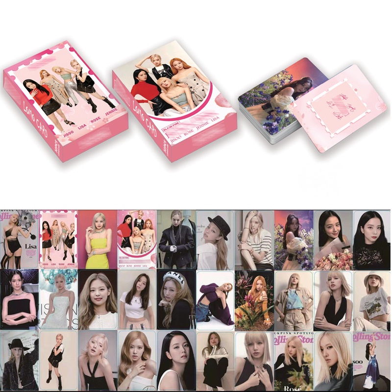 30pcs / Kotak Kartu Foto Album BLACKPINK Lisa Jisoo Jennie Lomo