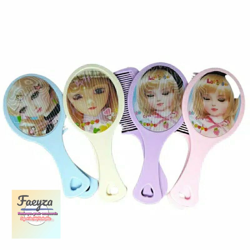 kaca cermin set sisir 3D isi 6 pcs