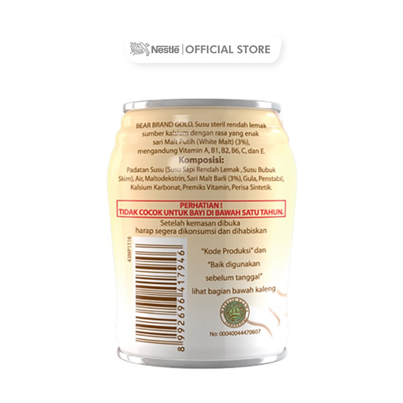 Susu Beruang Bear Brand Gold White Malt - 140 ml ( HARGA SATUAN )
