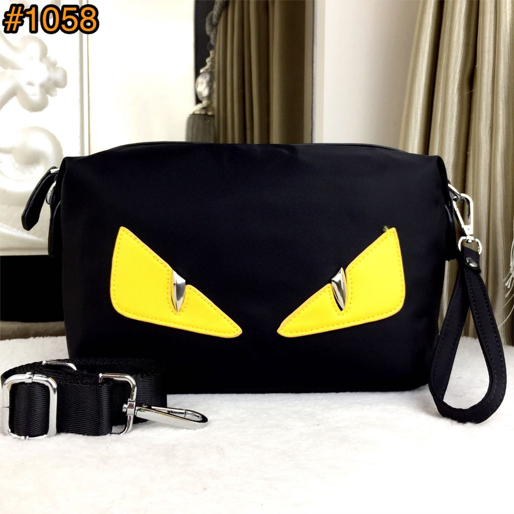 FENDI Monster Nylon Classic Shoulder Bag 1058 TS