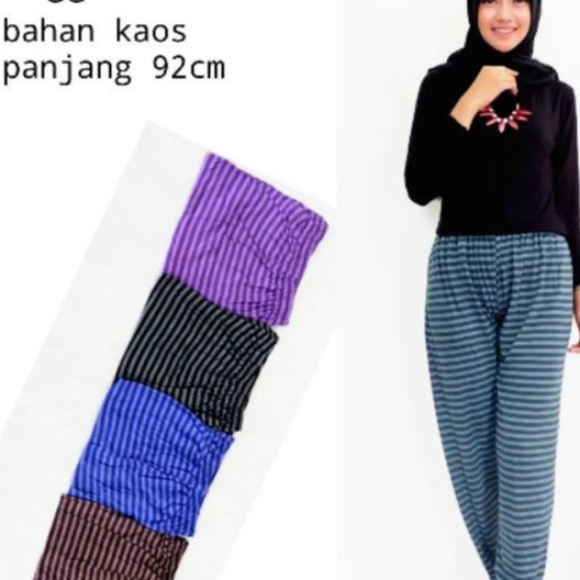 [ ADA SAKU ] Legging dewasa SALUR / celana panjang dalaman gamis murah / inner pants motif salur