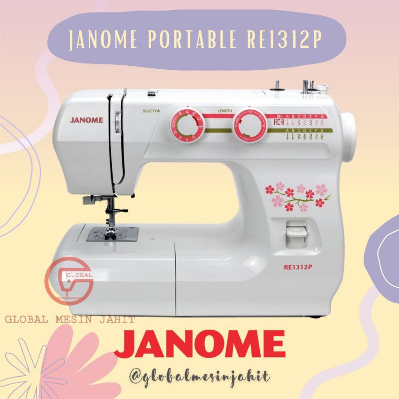 Jual Mesin Jahit Janome Portable RE1312P Multifungsi RE 1312 Japan