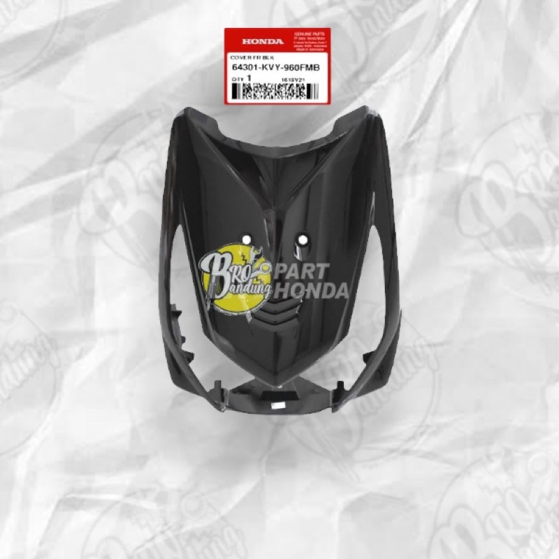 64301-KVY-960FMB Cover Front Panel Tameng Lampu Depan Beat Karbu Hitam JKT