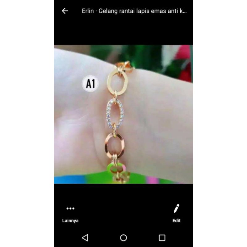 gelang rantai lapis emas