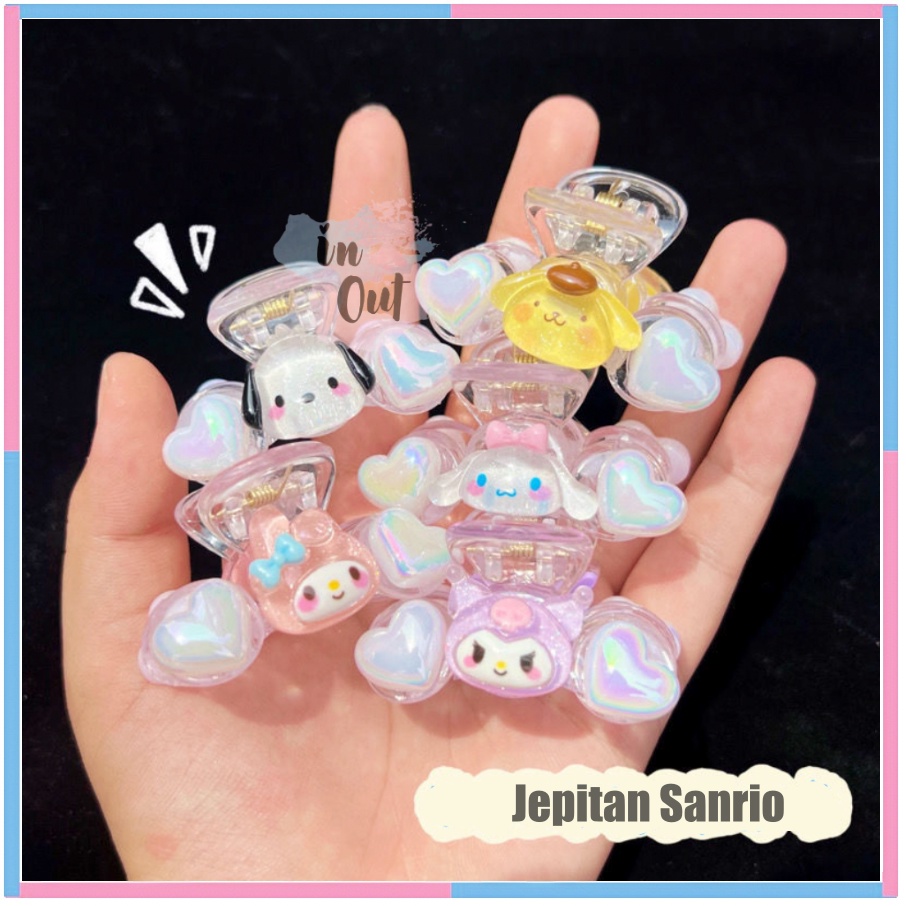 Jepit Rambut Sanrio All Character / Jepitan Rambut besar Sanrio Wanita Melody Purin Cinnamoroll Pochacco / Aksesoris rambut lucu unik Korea ACC44