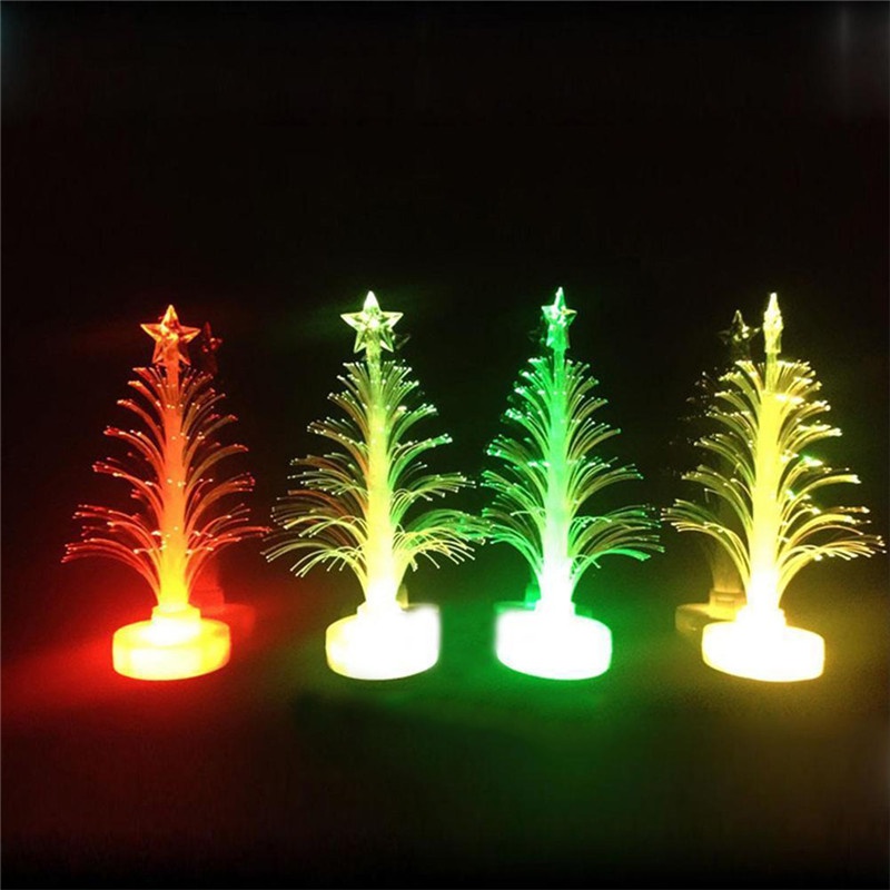 {LUCKID}Colorful LED Fiber Optic Nightlight Christmas Tree Lamp Light Children Xmas Gift