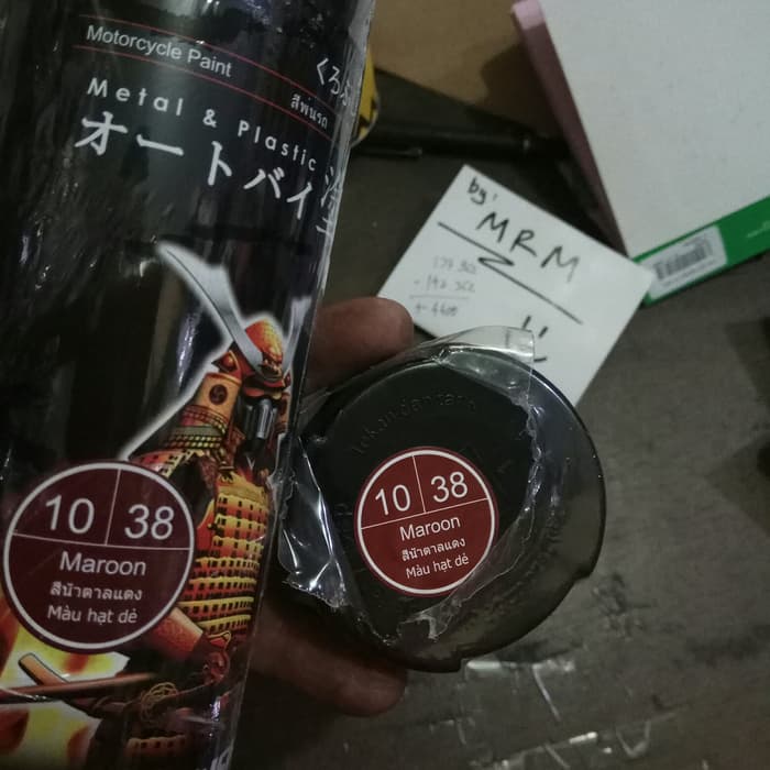 cat semprot samurai maroon 38 merah bata gelap