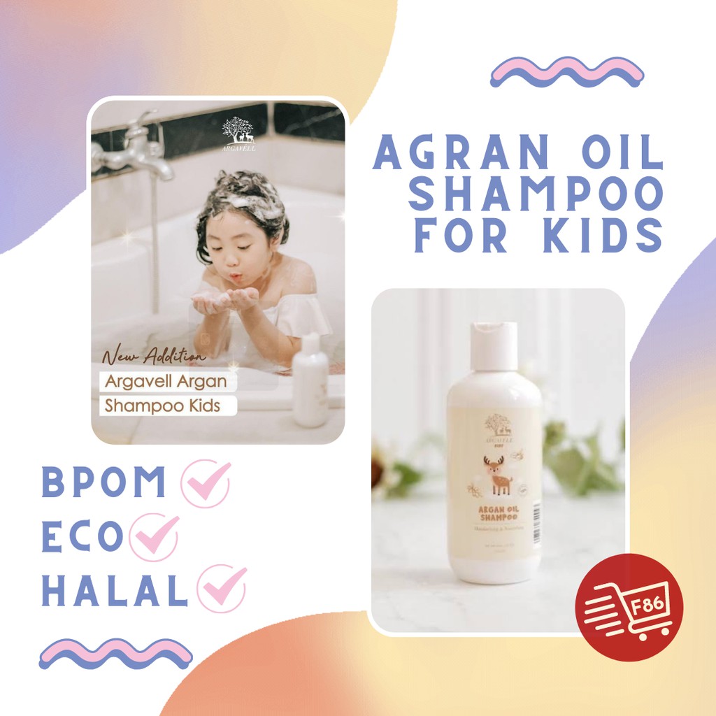 F86 Argavell Kids Argan Shampoo 240 ml shampo anak BPOM HALAL