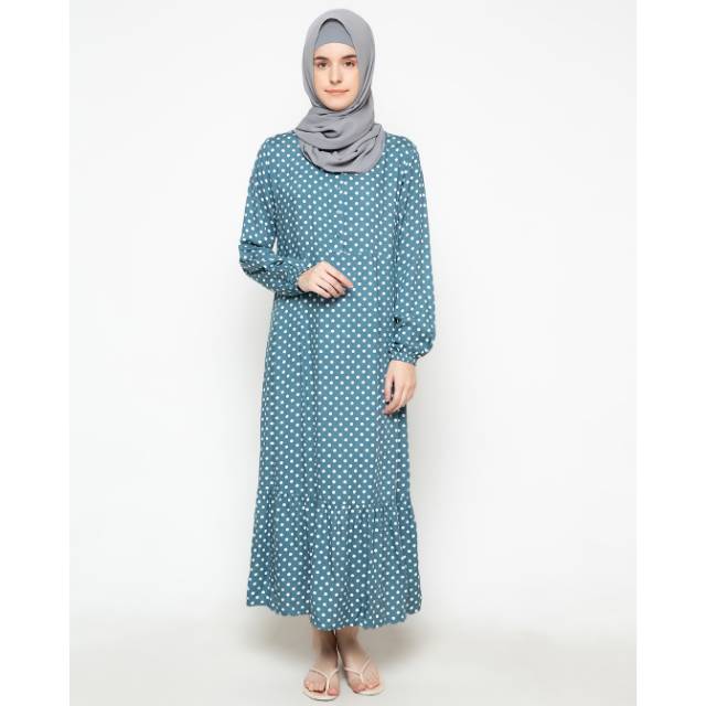 Daster lengan panjang st.yves motif polkadot