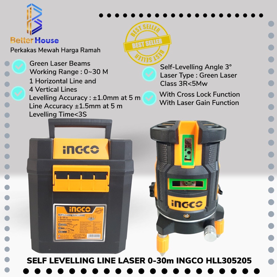 Self-Leveling Laser (5-Line) INGCO HLL305205 Digital Level Leveler FLEX