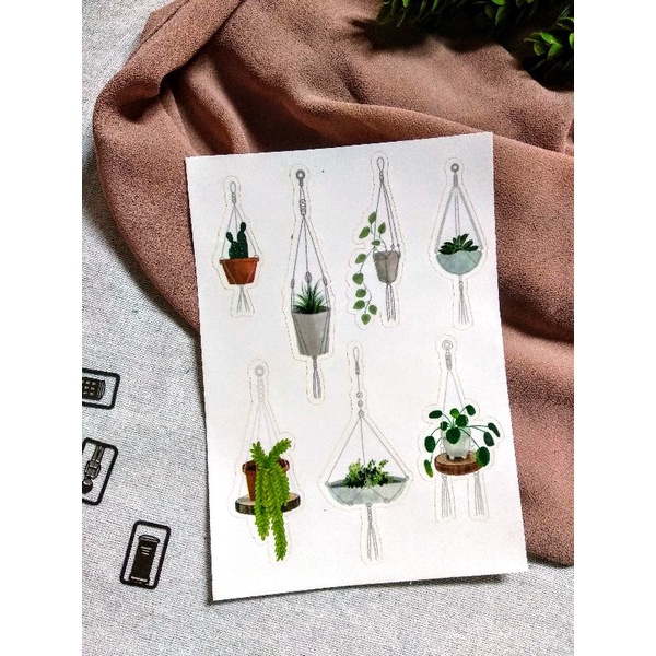 

STIKERPOT - Sticker aesthetic/ sticker lucu/ Macrame Pot