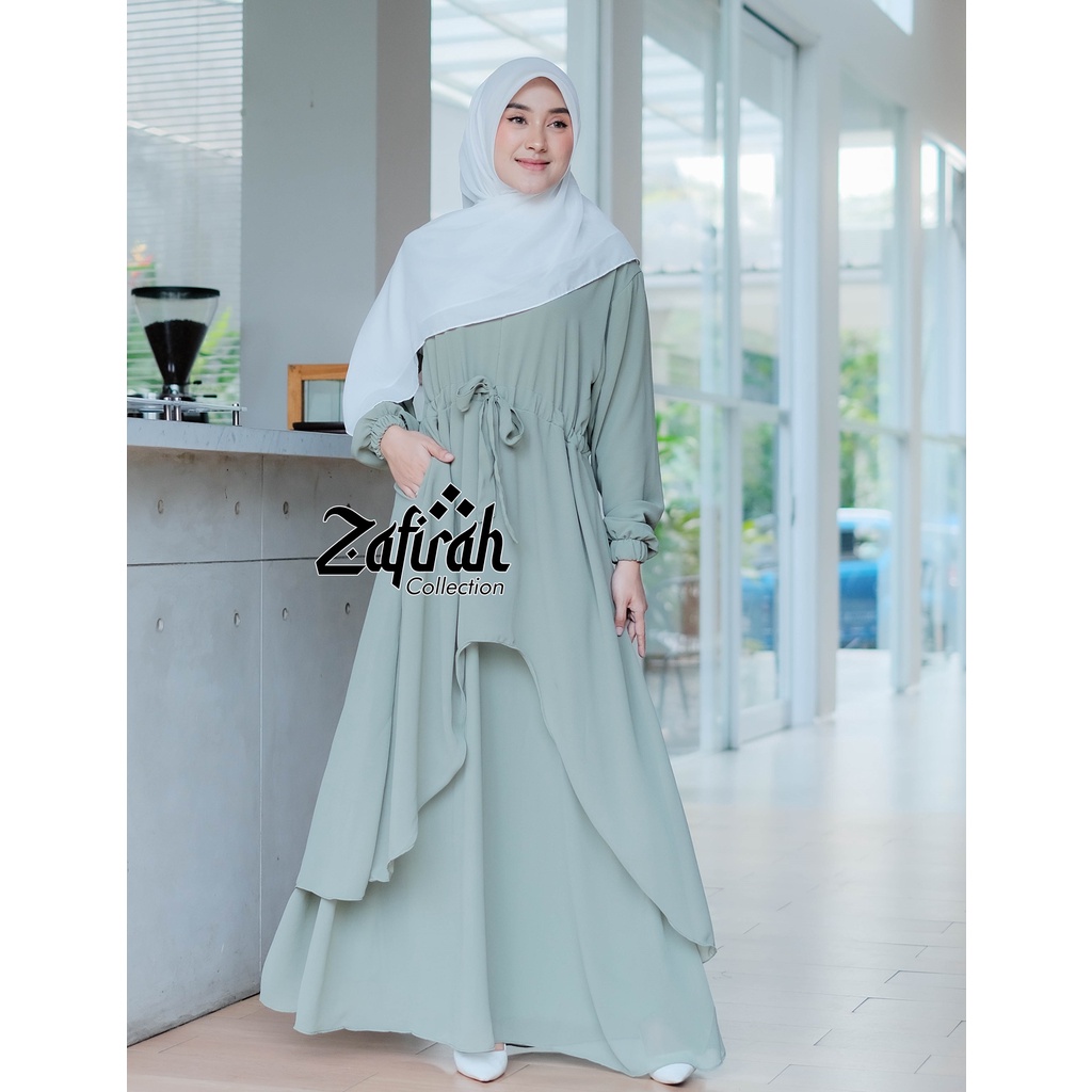 Gamis Malaysia Polos Terbaru Zafirah Collection - Mahira Dress Muslim