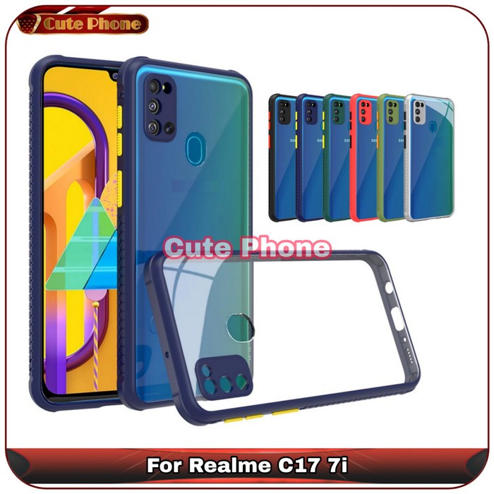 Casing Hard Soft Case Realme C17 7i C 17 Acrylic Qillin Camera Ring