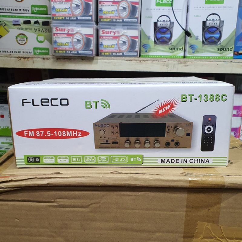 NEW~Power Amplifier FLECO BLUETOOTH FLECO BT-1388C 400W + Remote~FMS