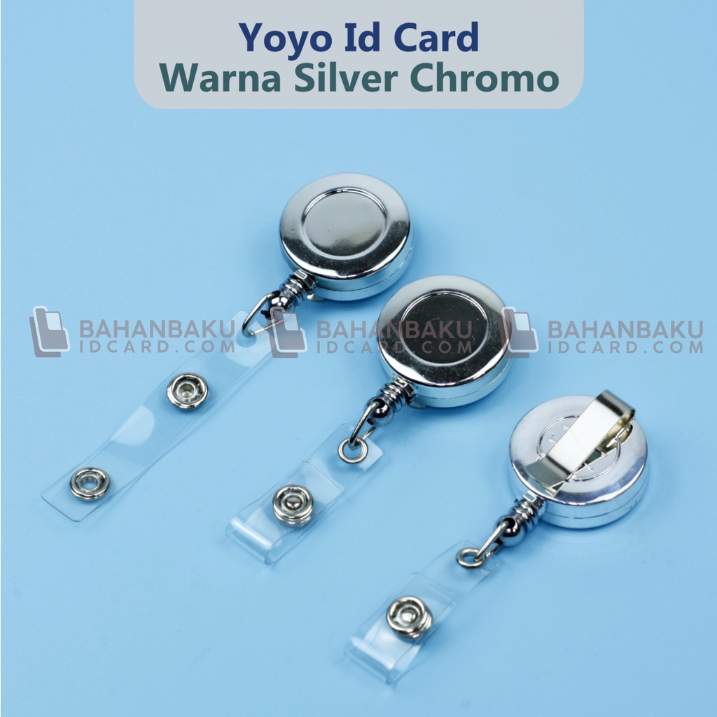 yoyo id card silver chrome / yoyo nametag / yoyo resin silver