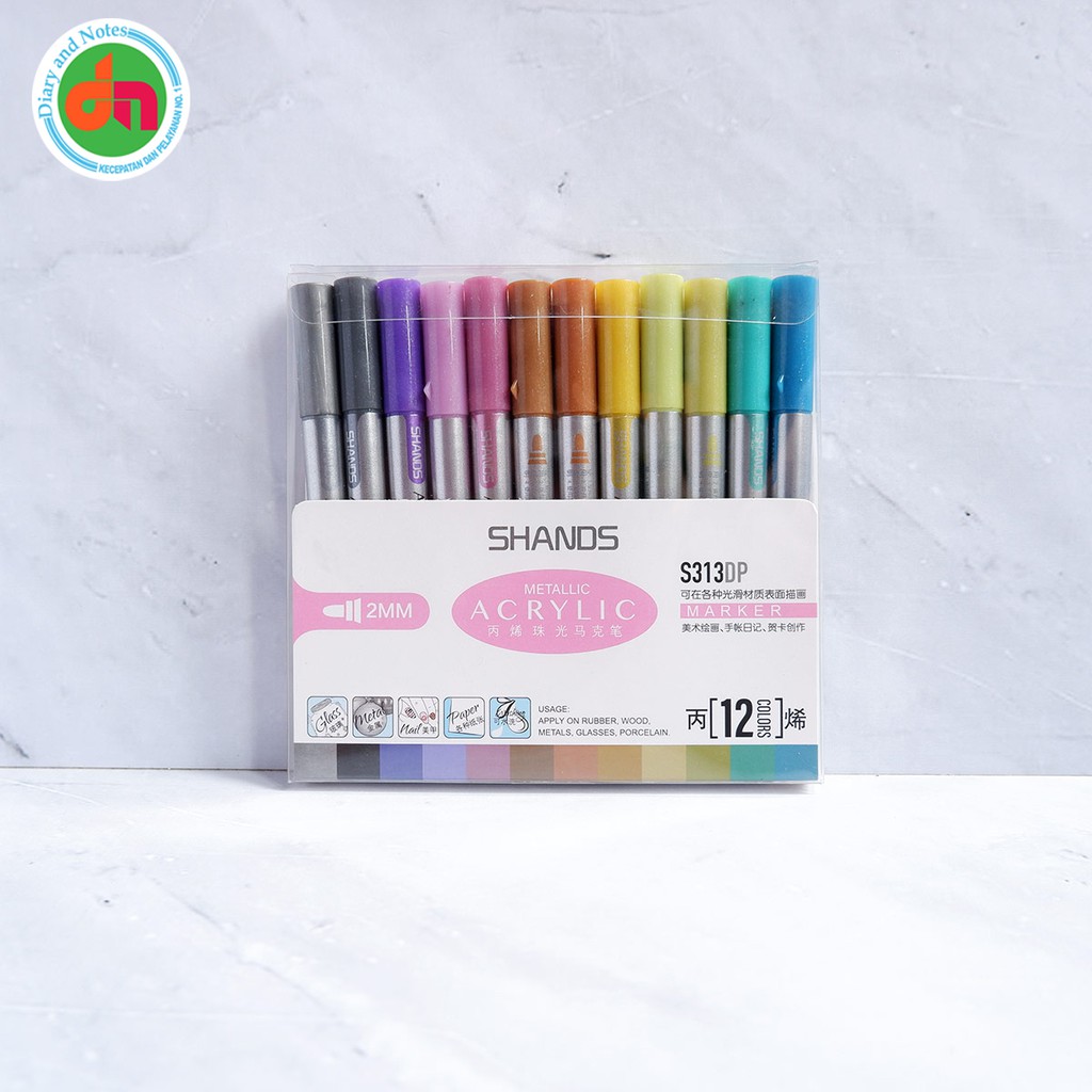 

Spidol Warna Shands Acrylic Metallic Marker Tinta Akrilik Warna Metalik