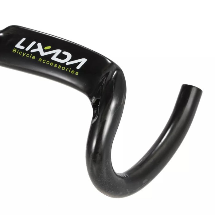 Handlebar Dropbar Road Bike LIXADA CARBON 400,420, 440 mm Ultra ringan - Hitam glosy, 400 mm