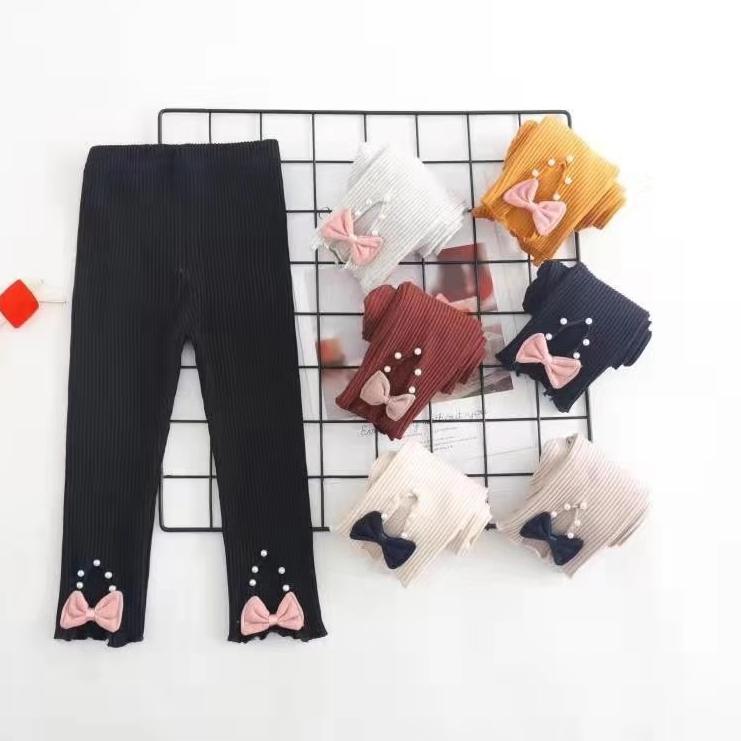 Termurah KF Cat Legging anak perempuan / Legging anak import polos Panjang motif lucu Katun Umur 1-5