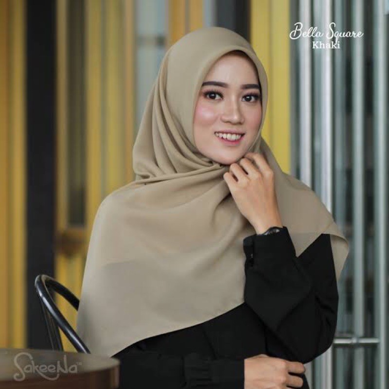 HARGA TERMURAH JILBAB BELLA SQUARE SEGI EMPAT / HIJAB BELLA SQUARE TERBARU WARNA TERLENGKAP-Khaki