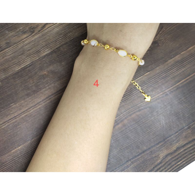 Fifi Fashion Gelang Kristal Oval Model Perhiasan lapis emas 28#