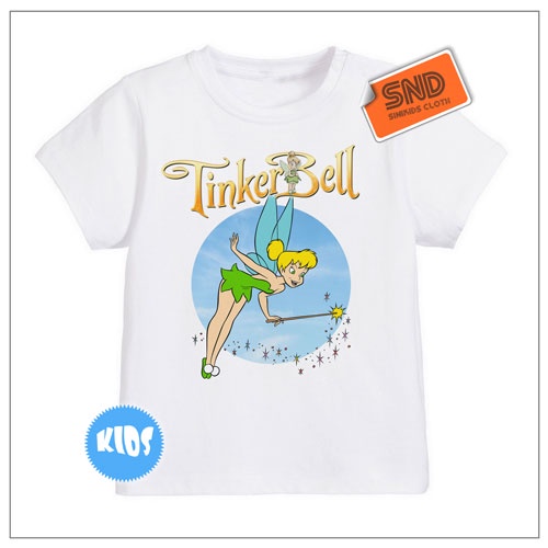 Baju Kaos Anak Peterpan Tinkerbell Umur 1-12 Tahun 44 Dtg - Pakaian Anak Peterpan Kaos Anak