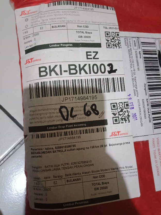 Batik Wanita Atasan Blouse Modern Warna Pink Model Peplem