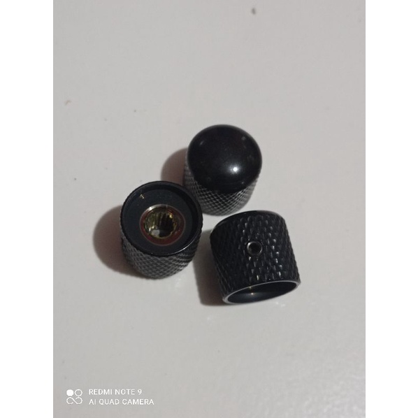 Knop L Potensio Gitar Chrome Hitam Satin