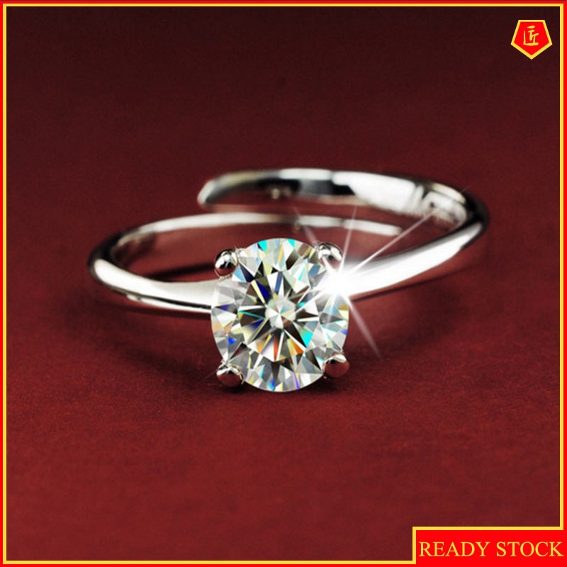 [Ready Stock]Classic Four-Claw Diamond Ring Simple Personality