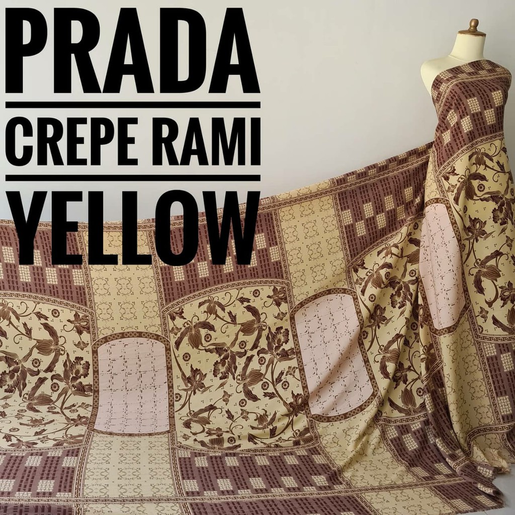Kain Meteran Prada Crepe Rami Yellow (0.5M)